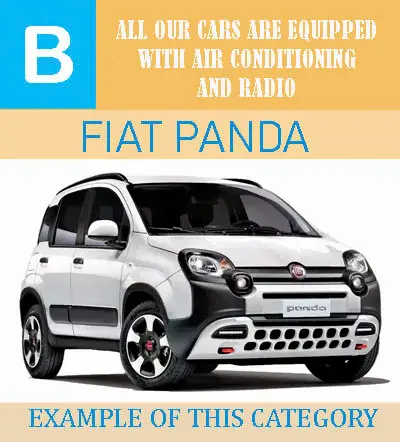 Economic car hire Malaga Airport – Group B Fiat Panda