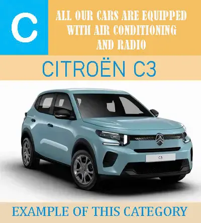 Small family car rental Malaga – Group C Citroën C3