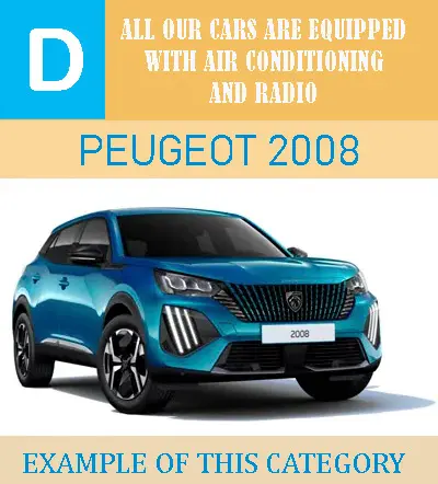Medium size car rental Malaga Costa del Sol – Group D Peugeot 2008