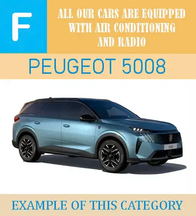 7 seater car hire Malaga Airport – Group F 5008 family car