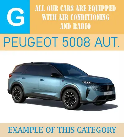 Automatic 7 seater rental Malaga – Group G Peugeot 5008