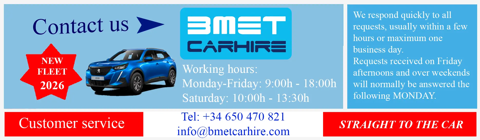 Contact Bmetcarhire Malaga Car Rental